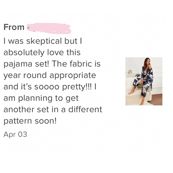 3 Piece Navy Color Floral Print Pajama Set - Picture 9 of 10